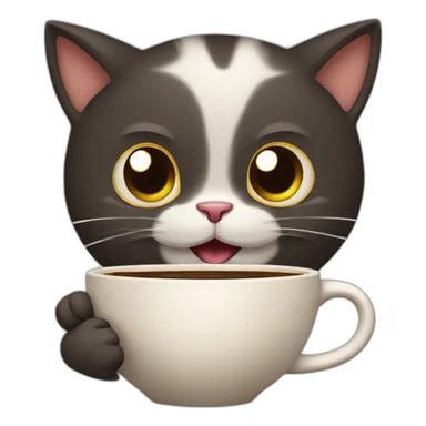 cat-with-cup-of-coffie sticker