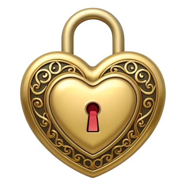 gold heart lock sticker