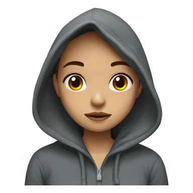 Depressed girl in hoodie with hood on sticker
