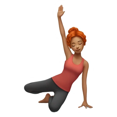 red hair girl yoga pose stretch sticker