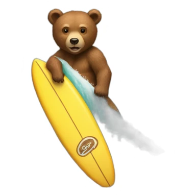 surfing bear sticker