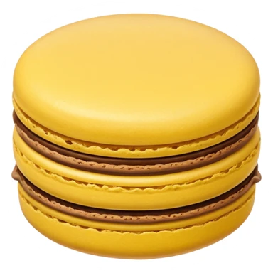 a single of yellow macaron with brown cream



















 sticker
