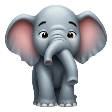 Depressed elephant dancing and sobbing with tears streaming from his eyes sticker
