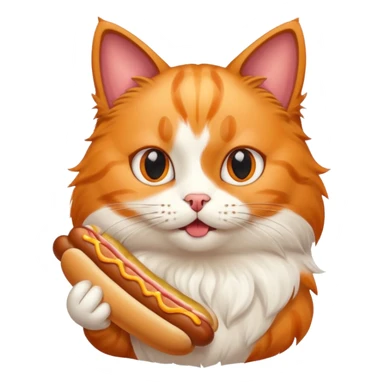cat holding hot dog sticker
