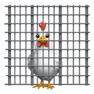Chicken in a jail sticker