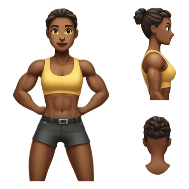 very muscular female sticker