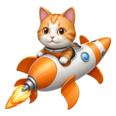 Cat on a rocket sticker