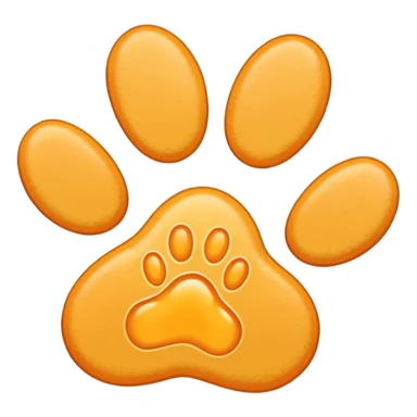 a very light pale pastel yellow-orange pawprint sticker
