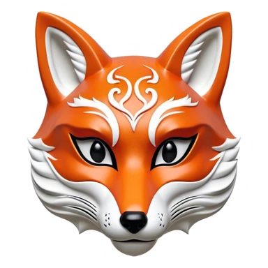 ​Cinematic Realistic Japanese Kitsune Mask, depicted as an intricately carved fox mask with flowing, delicate features and vivid traditional patterns, its mysterious eyes set against a softly blurred background that emphasizes its mystical allure and cultural significance, rendered with detailed textures and refined lighting, sticker