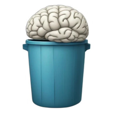 brain, trashcan sticker