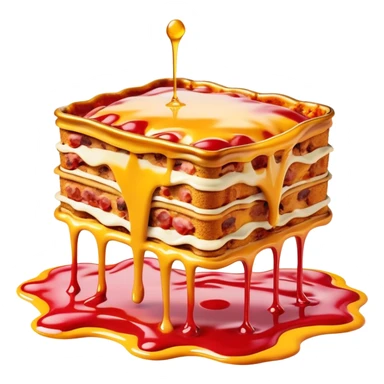 surreal salvadore dali style melting spam lasagna landscape sticker