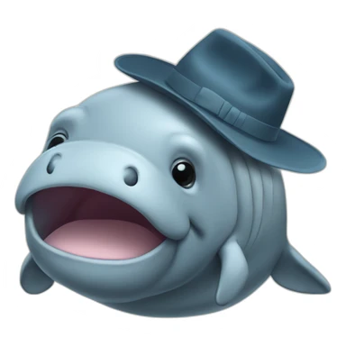 Manatee wearing a hat sticker