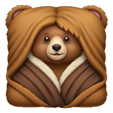 Bear cozy in blanket sticker