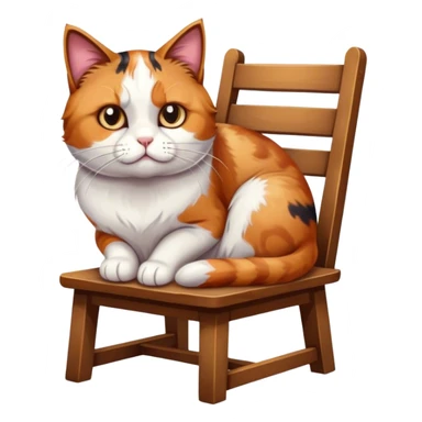 cat sitting in chair looking down disappointed  sticker