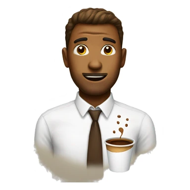 Man with coffee stain on his shirt sticker