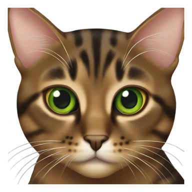brown torbie cat with green eyes sticker