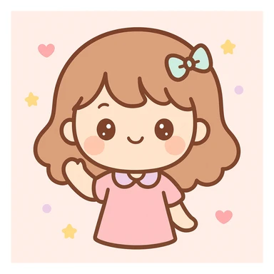 a girl in kawaii style sticker