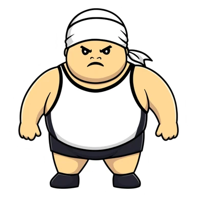 White skin fat guy with black durag in wrestling singlet sticker