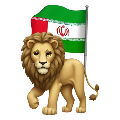 a lion with iran flag color sticker