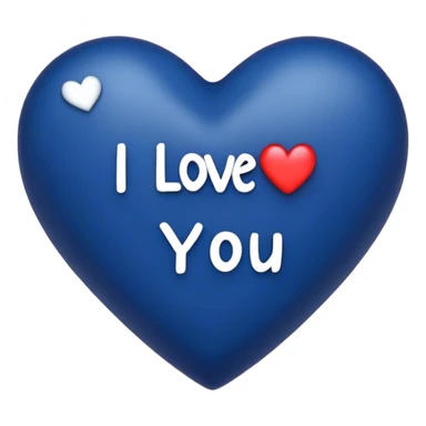 Dark Blue heart with the words I Love You Ry in the middle  sticker