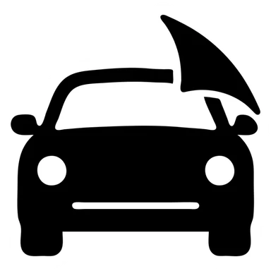 solid elegant icon of a car with protective film, premium style, smooth and sophisticated lines sticker