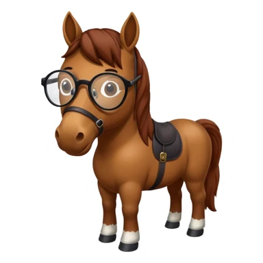 retro horses with glasses sticker