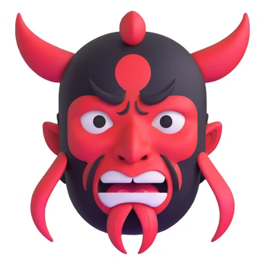 tengu face with long nose crying, no background, just the face sticker