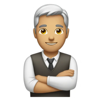 man with hands crossed in front of him sticker