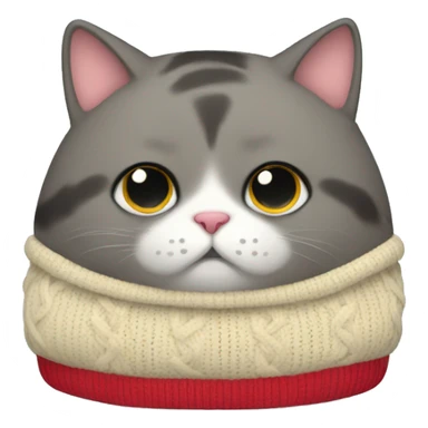 cute and fat cat in a sweater sticker