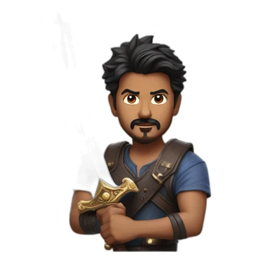 Leo THALAPATHY Vijay holding a Sword  sticker