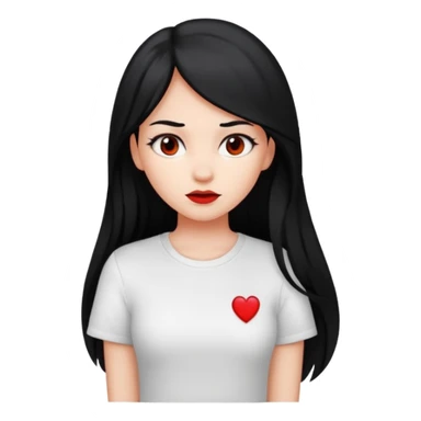 red face long hair devil girl with shirt sticker