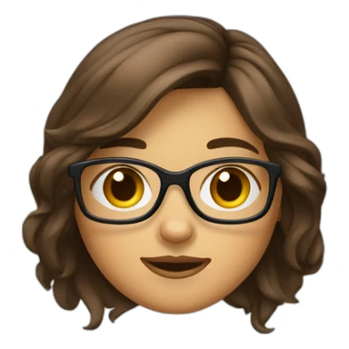 Fille a lunettes cheveux bruns au carré sticker