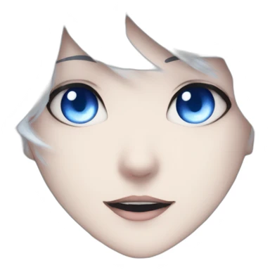 anime-girl-blue-eyes-white-hair-demon-horns sticker