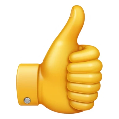 thumbs up emoji, friendly and clear, apple style sticker
