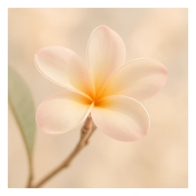 aesthetic pinterest-inspired plumeria flower, soft colors, dreamy, minimal, elegant, gentle lighting sticker