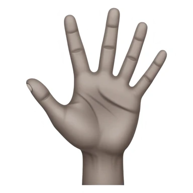 front angle view of a grey colored arm and 5 fingered hand reaching out sticker