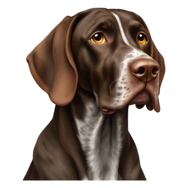 brown gsp dog French Pointer, dark brown roan with eyes, no white spots sticker