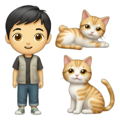 Chinese-boy with a kitty sticker