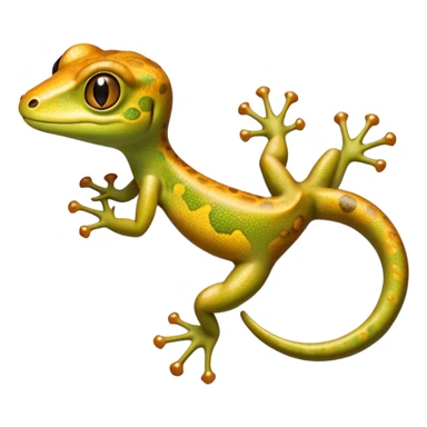 cinematic-gecko-realistic-full-body-climbing-emoji,-tiny-agile-frame-sticking-to-a-glass-surface-with-specialized-toes,-smooth-speckled-skin-in-rich-earthy-tones,-large-glistening-eyes-wide-and-watchful,-delicate-curved-tail-balancing sticker