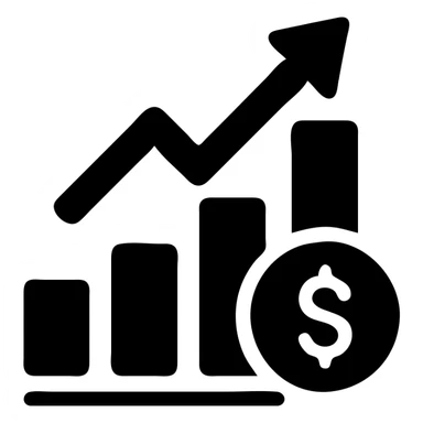 Money savings chart showing growth sticker
