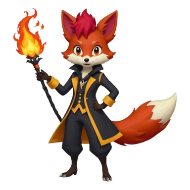 Salandit-Foxy-Braixen-fusion sticker