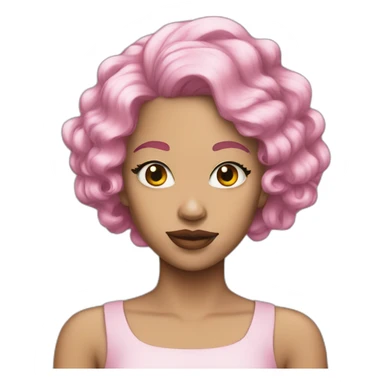 Queen pink hair White skin sticker