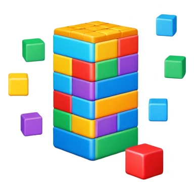 generate an emoji in apple style that represents the concept of "calendar tetris" where your calendar is so busy that finding a meeting slot is like playing tetris.

just use simple shapes/blocks to convey the idea
 sticker