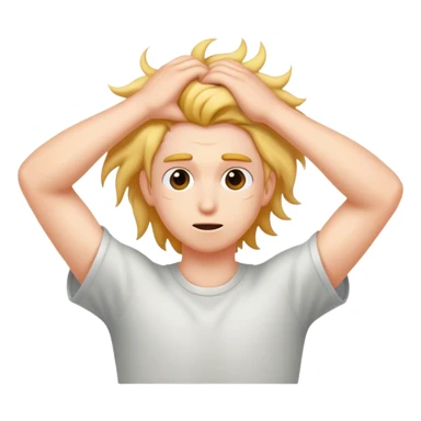 Pushing back hair  sticker