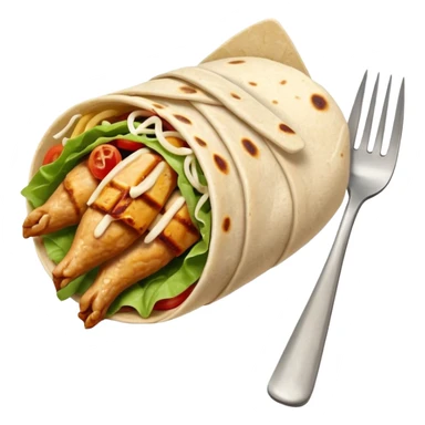 chicken wrap pierced by a fork sticker