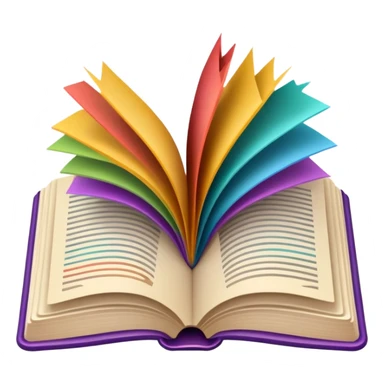 Open book with colorful pages sticker