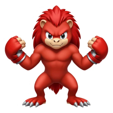 Sonic the hedgehogs friend knuckles a red animal  sticker