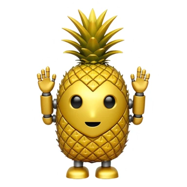 robot pineapple emoji no eyes no face sticker
