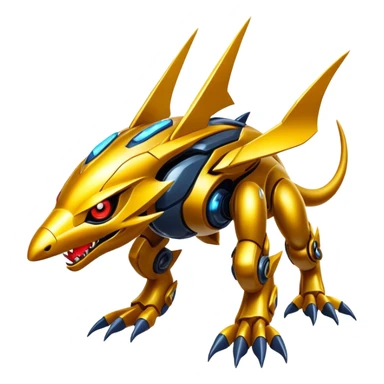  exotic futuristic modern cyber-Fakémon-Digimon-Vernid-creature sticker