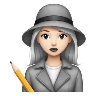 fashion skecth on sketch book, with pencil sticker